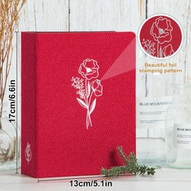 Lanpn Small Photo Album 6x4 2 Packs, Each Pack holds 100 Pictures, Slip in Pockets Mini Linen Top Loading Photo Albums for Portrait Only 10x15cm Picture Red
