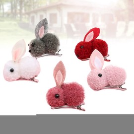 ABOOFAN Easter Plush Rabbit Hairpin Chic Hair Barrettes Stylish Hair Pins Accessories Perfect Party Accessory Random Color