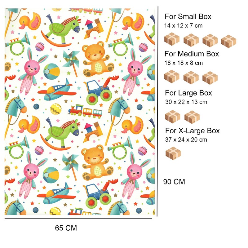 ARKRAFT Gift Wrapping Paper 3 Sheets Size 90 x 65