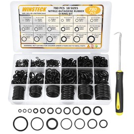 O Ring Assortment Kit, Rubber O Ring Set 780 PCS with 180°Full Pick & Hook Tool, 18 Sizes Universal Nitrile Rubber Pressure Washer for Hose, Faucet, Automotive, Air and Gas Sealing Repair