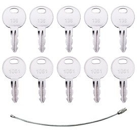 10PCS 1051 Disenparts Ignition Key Fits Thwaites Dumpers, Replaces T104633 and Trimark