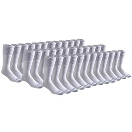 Dickies Men's Multi-Pack Cotton Blend Cushioned Work Crew Length Tube Socks (18 & 36 Pairs), White (36 Pairs), Large