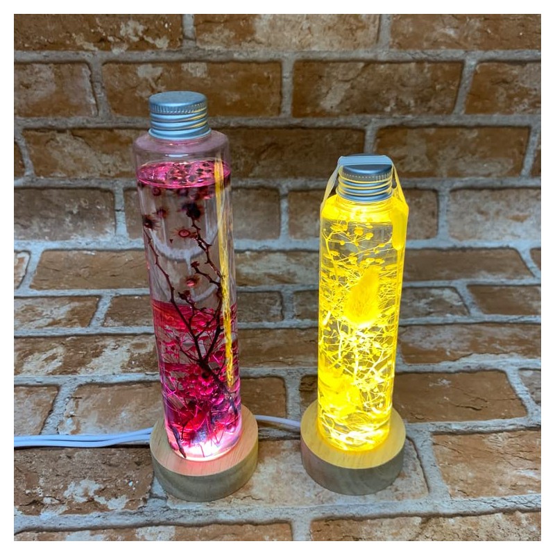 Glowing Wooden LED Pedestal, Square LED Stand, USB Type, Adapter,