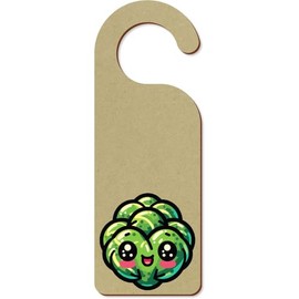 'Cute Kawaii Brussels Sprout' 200mm x 72mm Door Hanger/Sign (DH00042792)