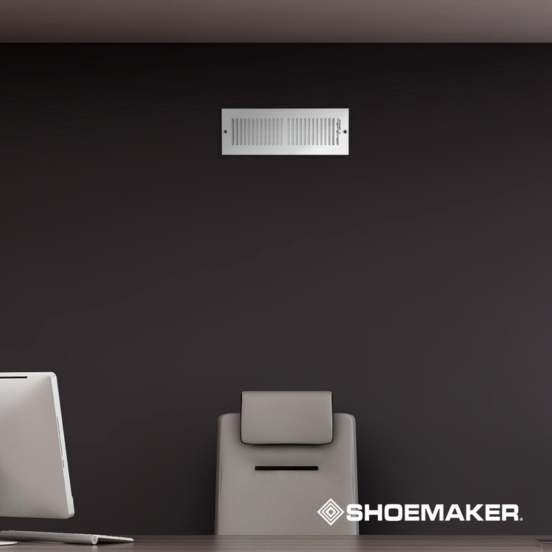 Shoemaker Manufacturing, Soft White, 10x4, Premium Sidewall or Ceiling Register,