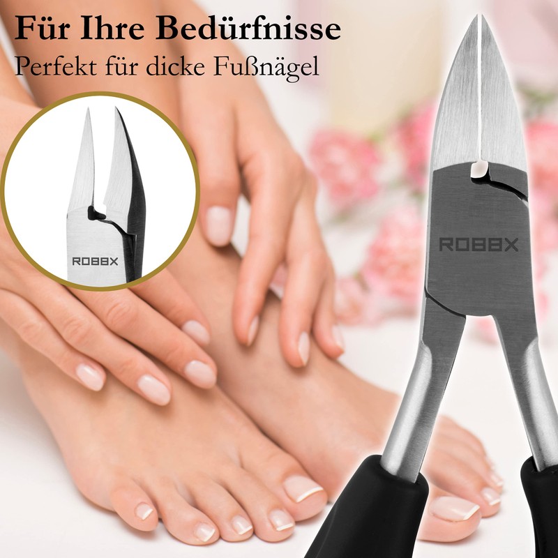 ROBBX® Professional Nail Clipper for Strong Toenails and Fingernails, Soft