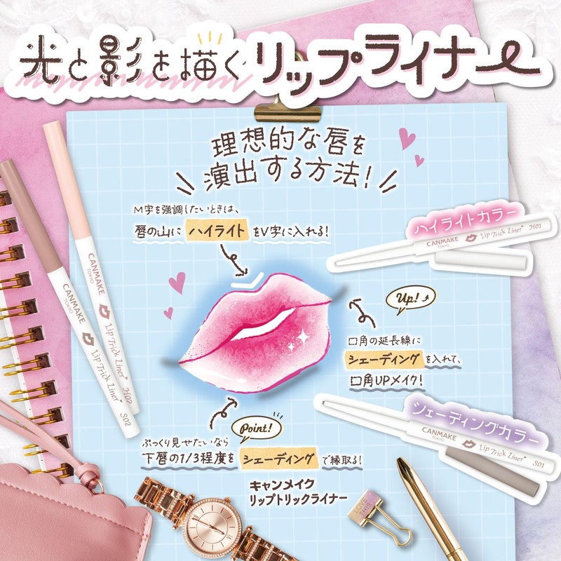 Canmake Lip Trick Liner S02 Confused Brown Shading Lip Pencil
