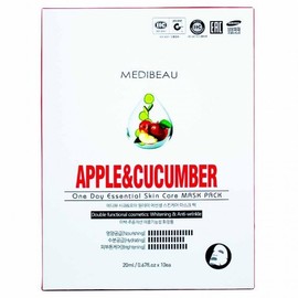 Mediview One-Day Essential Skincare Mask Pack 20ml - Apple & Cucumber, 10 Sheets 10ea
