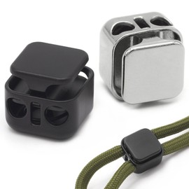 Enosea 12 Pieces Heavy Duty Cord Locks, Double Hole Draw String Clip Metal Toggles for Drawstrings, Shoelaces, Paracord