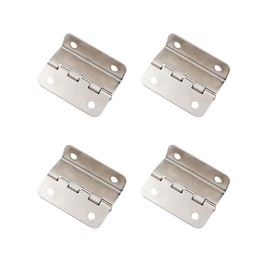 4 Pieces Tri-Fold Hinges Flexible Metal Hinges Decorative Box Hinges 41mm Half Face Hinges for Door Cabinet and Jewelry Chest (Silver)