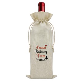 Christmas Gifts for Friends Women Wine Bags for Wine Bottles Christmas Party Gifts for Adults Burlap Wine Bags with Drawstring Holiday Gifts for Coworkers Wine Accessories Gifts for Wine Lovers
