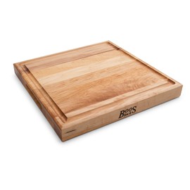 John Boos Block CB1052-1M1515175 Maple Wood Square Cutting Board with Juice Groove, 15 Inches x 15 Inches x 1.5 Inches
