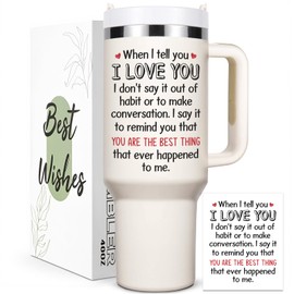 Lifecapido Valentines Day Gifts for Him Her, When I Tell You I Love You 40oz Insulated Tumbler, Romantic Valentine’s Day Gifts Birthday Gifts for Boyfriend, Girlfriend, Husband, Wife, Lover, Cream