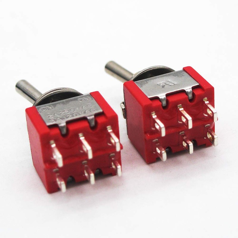 mxuteuk 8pcs 6 Terminal 2 Position DPDT Mini Miniature Toggle