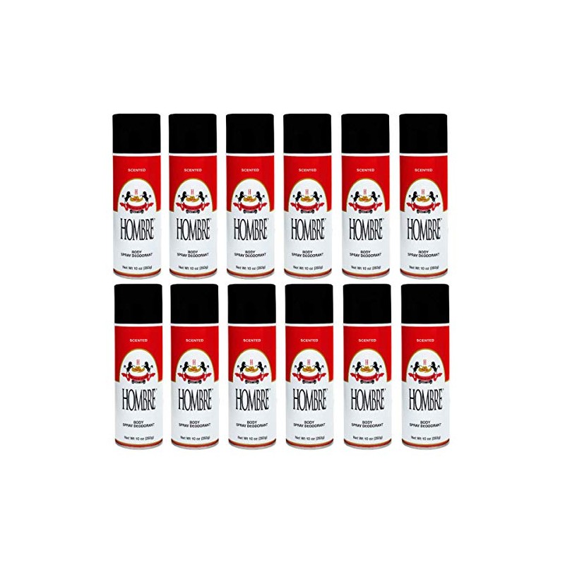 Hombre Red Deodorant Body Spray Classic for Men (12 Pack)