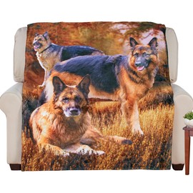Collections Etc Realistic Dog Breed Cozy Fleece Throw Blanket