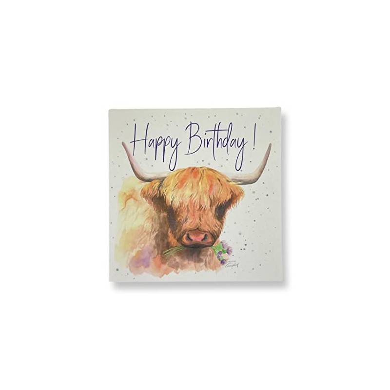 Highland Cow Quality Blank Birthday Card