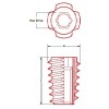 E-Z-LOK 8-32 Die Cast Zinc Alloy Hex-Drive Threaded Ins. for