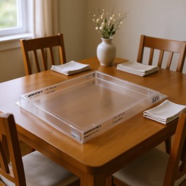 BAMANFELD'S Clear Table Protector 96x42 Inch 2mm Thick Plastic Desk Cover Square Modern DesignDefault: Default