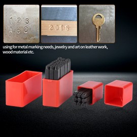 FTVOGUE 36 Pieces Carbon Steel Punch Set Heavy Duty Alphabet Letters Number Hole Tool with Case