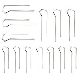 200pcs 1.7 Inch Floral Pins for Foam, Stainless Steel Greening Pins Floral U-Pin Fern Pin with Storage Box for Straw Wreath Holiday Arrangement (Silver)