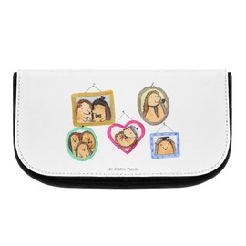 Mr. & Mrs. Panda Hedgehog Family Cosmetic Bag, White, Hand Drawn