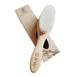 ORW Wooden Beech Handle Wool Brush, Natural White Bristles