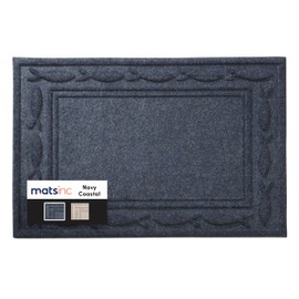 Mats Inc. Artisan Entry Front Door Mat - Rubber Back Indoor Outdoor with Coastal Design, Water Absorbing Welcome Mat, Front Door Outside Entrance, Made in The USA, 2' x 3'(Navy)