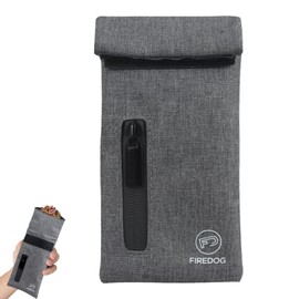 UPKUNO 1Pcs Smell Proof Bags, Gray Fabric Odor Proof Bag for Herbs, Perfect Stash Bag Lined Carbon Liner, Small Stash Travel Storage Pouch