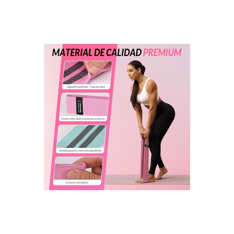 EDECOR 4 Pack Bandas de Resistencia, Bandas Elásticas Fitness, Ligas