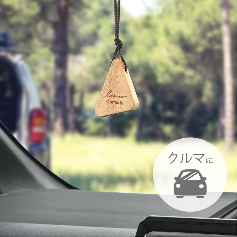 カーメイト(CARMATE) 車用 消臭芳香剤 ルーノ ハンギングウッド 吊り下げ型 天然木 プルメリア&ラズベリー 14g H613