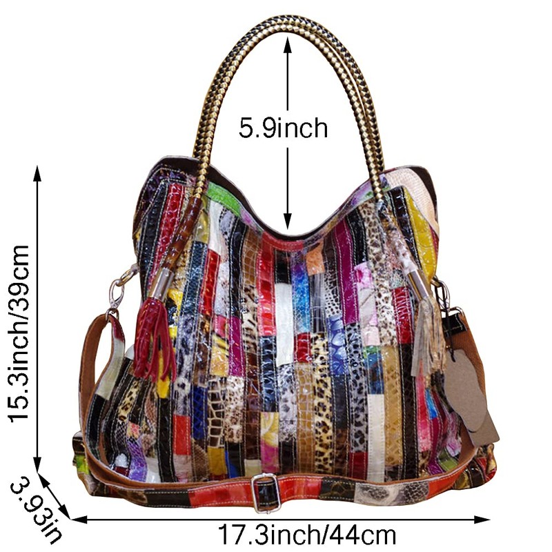 RainboSee Women OverSize Random Multicolor Purse Handbag Large Capacity Satchel