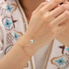 Obmyec Boho Finger Chain Bracelets Silver Evil Eye Hand Chain