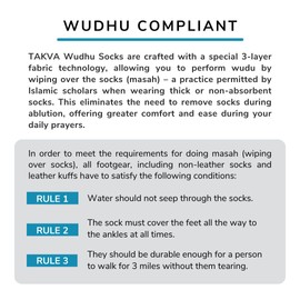 TAKVA Wudhu Socks | Bamboo Rayon Breathable Waterproof Socks Suitable for Various Outdoor Activities (Unisex)