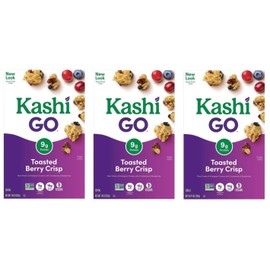 Generic Kashi Go.Cold Breakfast Cereal - Vegan Protein - Fiber Cereal - Toasted Berry Crisp - 14 Oz Box - Pack of 3