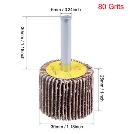 sourcing map 1.2 Inch Flap Wheels Shank Mounted Sanding Disc Abrasive Wheel 80 Grits 5 Pcs