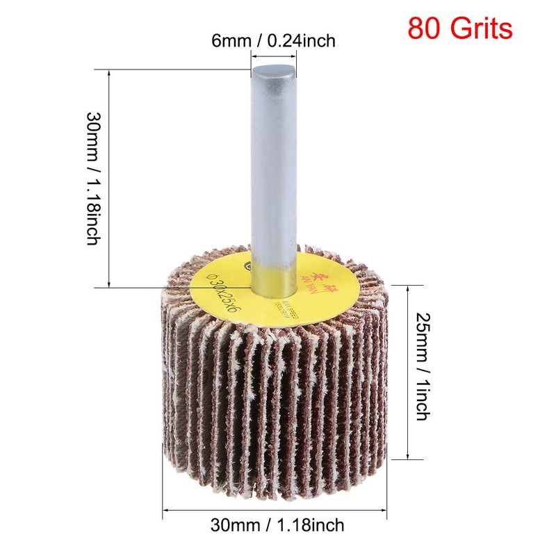 sourcing map 1.2 Inch Flap Wheels Shank Mounted Sanding Disc