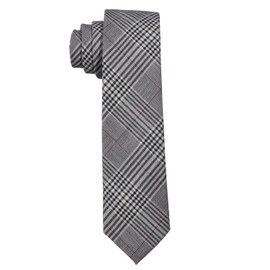 DonDon Herren Krawatte kariert 6 cm grau-schwarz