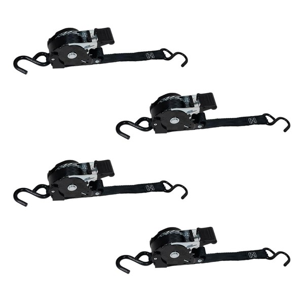 Mytee Products 4 Auto Retract NO-RATCHETING Ratchet Straps | 1"