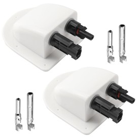 Roof Feed-Through Solar Cable Duct 2-Way Waterproof Roof Guide Cable White for Motorhome Caravan Boats Camper Satellite System Air Conditioning ABS