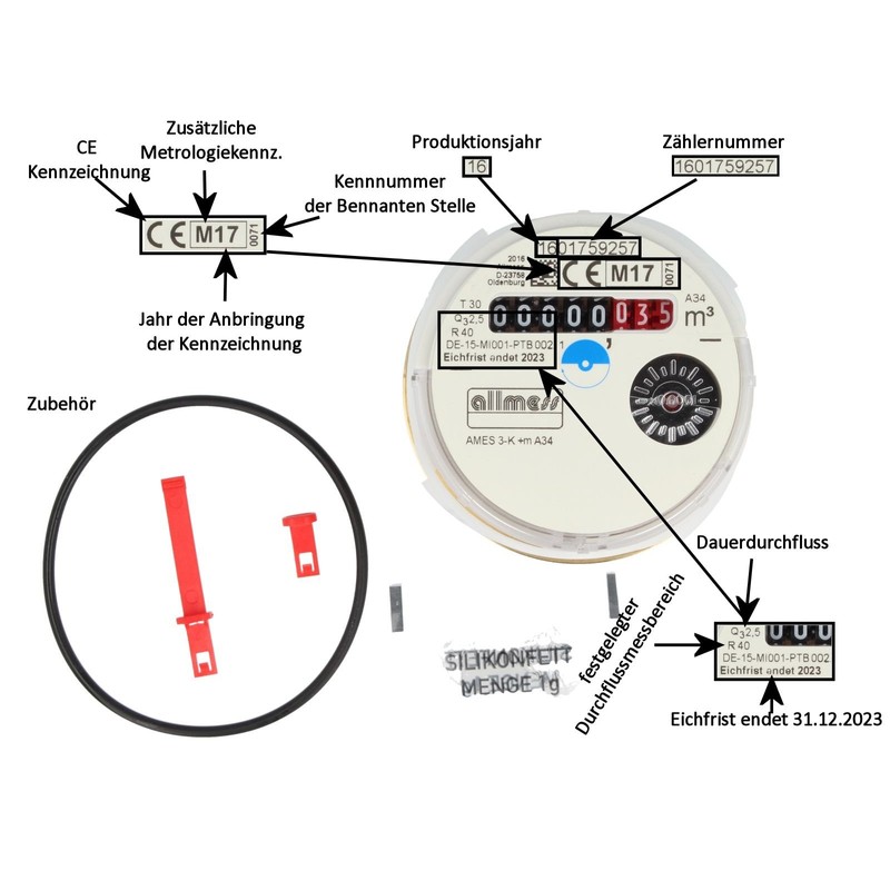 ALLMESS Replacement water meter measuring capsule AMES 3-K +m, cold,