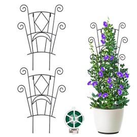 Yhtpouqe Stackable Plant Support Stakes, 2 Pack Metal Twig Plants Trellis for Indoor and Outdoor Use, Garden Accessories for House Potted Flower Monstera Trumpets 15.35 inch