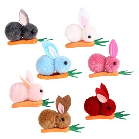 Beavorty Mini Plush Rabbit Hair Clip 7pcs Easter Bunny Hairpin Easter Decor Craftsmanship