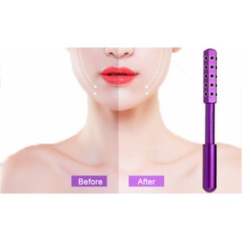 Deropty Beauty Massage Roller, Facial Massage Tool, 30 Germanium Stone Uplifting Face ，Uplifting Face Massager Roller (Purple)