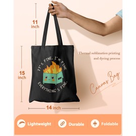 Miss Adola Tote Bag for Women Girls Aesthetic Canvas Tote Bag Inspired Gift Reusable Casual Bag for Work Shopping Travel, Black Fire Blue Box