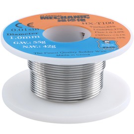 JESSINIE 63-37 Tin Lead Solder Wire 1.0mm for Electrical Soldering Tin 63% Lead 37% Sn63 Pb37 HX-100 Electrical Solder Wire 55g