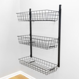 StoreYourBoard G-Basket Wall Mount Storage System, Heavy Duty Metal Basket Adjustable Organizer for Indoor & Garage Organization, Holds 120 lbs