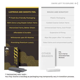 MAYFAIR LINEN 100% Egyptian Cotton Pillow Cases - 1000 Thread Count Pillow Cases Queen/Standard Size Set of 2, Soft & Breathable Extra Long Staple Sateen Weave Cotton Pillow Covers for Bed - White