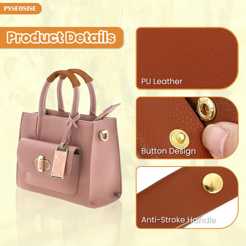 PYSEOSISE PU Leather Handle Grip Protectors, 8 Pcs Handbag Handle