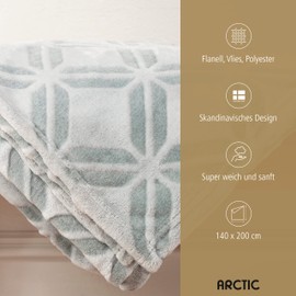 ARCTIC Plaid Mega Rebel – Soft, Light Cuddly Blanket in Scandi Design – Made of Easy-Care Microfibre, Oeko-Tex Certified – 140 x 200 cm